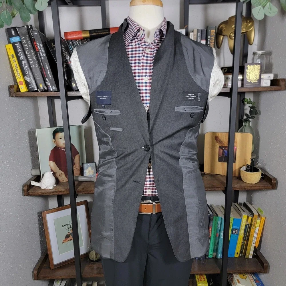 Banana Republic Men's‎ Sport Blazer Charcoal LANIFICIO WOOL Modern Fit Size 38R